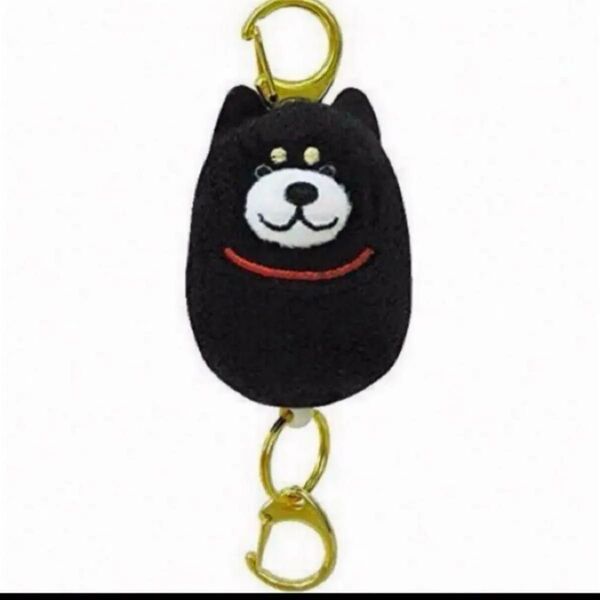 SALE◎新品タグ付◎リールキーホルダー 柴犬 黒柴 シバイヌ