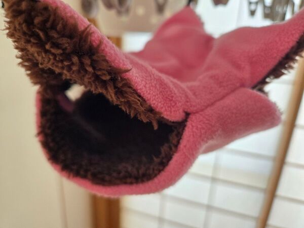小鳥・小動物用 フリースハンモック ピンク