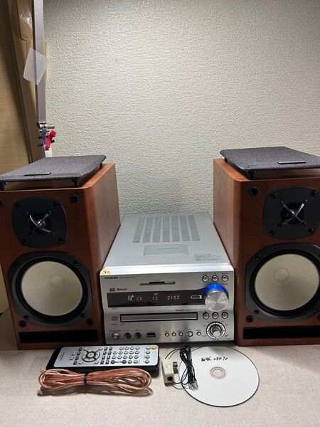 V12 整備品 ONKYO NFR-7 CD/SD/USB/Bluetoothレシーバーシステム リモコン付
