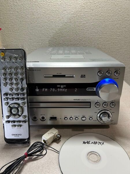 B133 整備美品 ONKYO NFR-7TX ハイレゾ対応 CD/SD/USB/Bluetooth レシーバー 本体リモコン付き