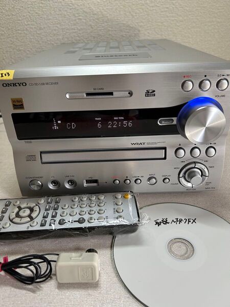 I13 整備美品 ONKYO NFR-7FX オンキョーハイレゾ 対応 CD/SD/USBレシーバー 本体のみ、リモコン付き
