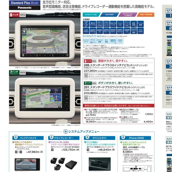 スズキ純正 Panasonic製スタンダードプラス8インチナビ フルセグ2024.12月モデル 新品未使用品アンテナGPSセット
