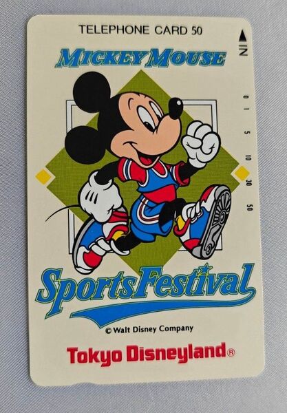 ディズニー TDLスポーツ・フェスティバル テレホンカード 東京ディズニーランド 1990年 テレホンカード50度数 ミッキー