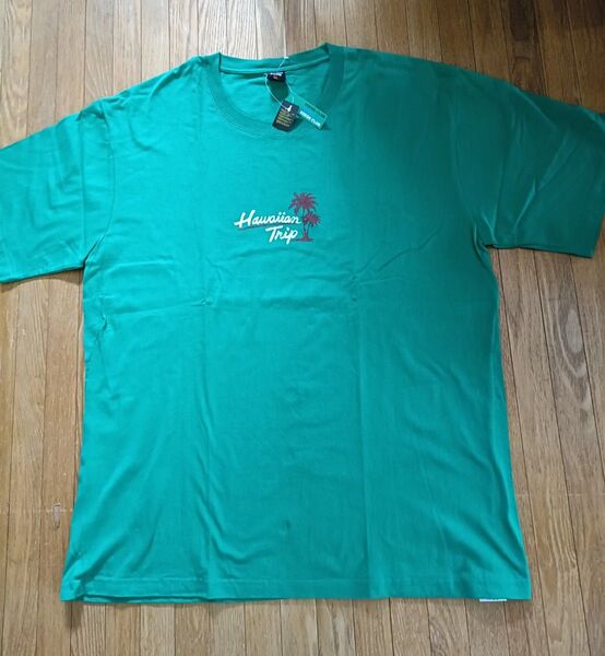 緑 Tシャツ 半袖 ハワイ柄 5L 綿100%