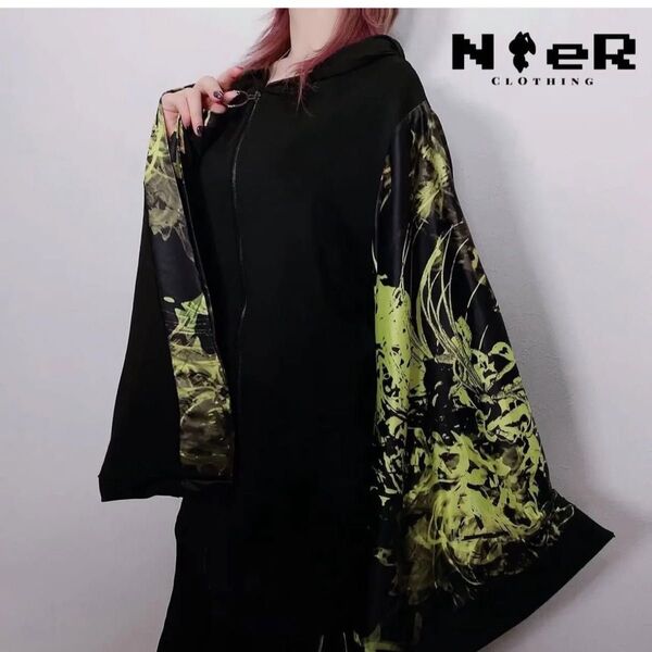 NieR STRETCH着物風袖ZIP OUTER 【彼岸花黄色】