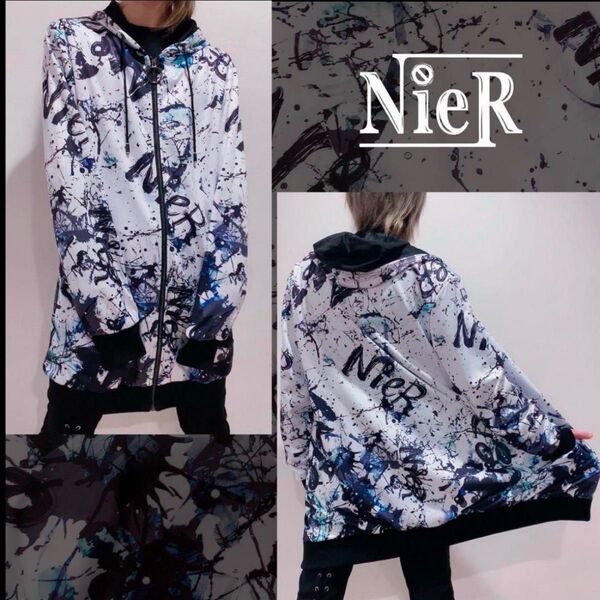 NieR LONG LENGTH ZIP OUTER【WHITE CRASH】