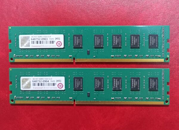DDR3-1333 4GB×2枚 計8GB【送料無料】PC3-10600 デスクトップPC用 1.5V