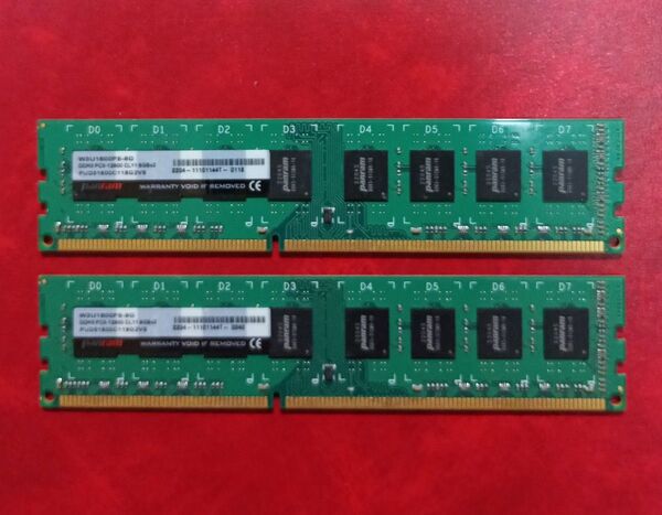 DDR3-1600 8GB×2枚 計16GB【送料無料】PC3-12800 デスクトップPC用 1.5V