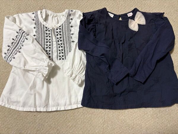 95サイズ刺繍トップス、ZARA babygirlカットソー2枚セット