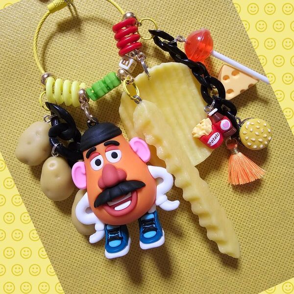 【新品】トイストーリー☆ポテトヘッド◆パーツいっぱい◆じゃらじゃらキーホルダー◆キーリング◆ハンドメイド ストラップ