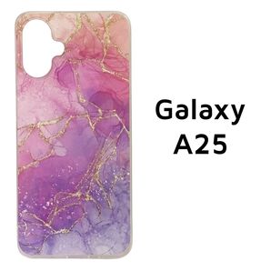 Galaxy A25 5G カバー ピンク パープル マーブル
