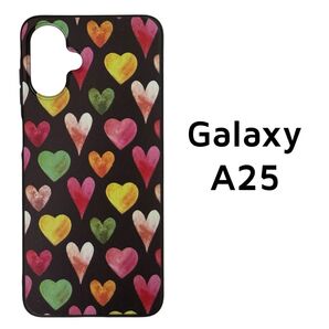 Galaxy A25 5G カラフル ハート カバー