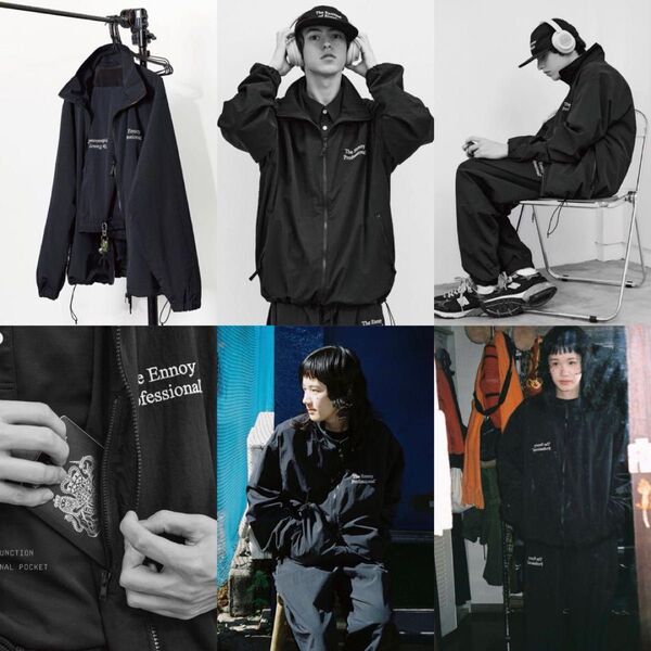 ennoy シャカシャカ セットアップ23aw 黒/白 XL