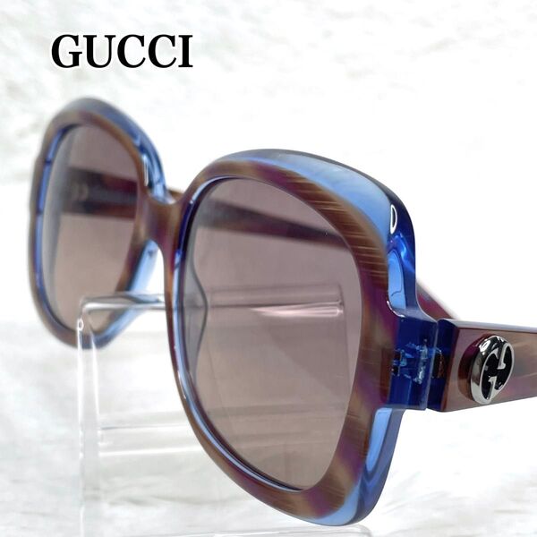 GUCCI GG3190 サイドGロゴ オーバーサイズサングラス グッチ 眼鏡 ブラウン系 ブルー系 メガネ