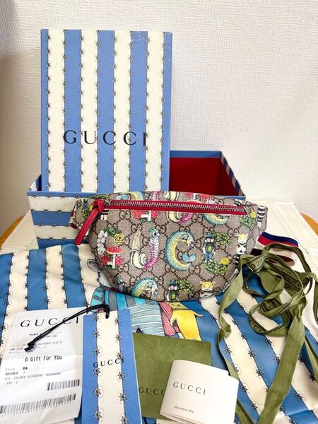 グッチ GUCCI ヒグチユウコ ウエストポーチ GGスプリームキャンバス ボディバッグ