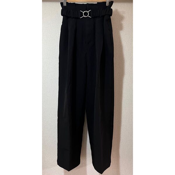 apretro ロングパンツ ブラック ベルト付き