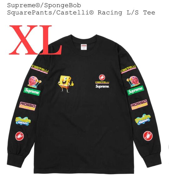 Supreme x SpongeBob Castelli Racing L/S Tee "Black"