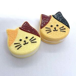 新品 ねこ型ケーキ クリームサンド ミニチュアフード 2個セット クッキー フィギュア ミニチュア