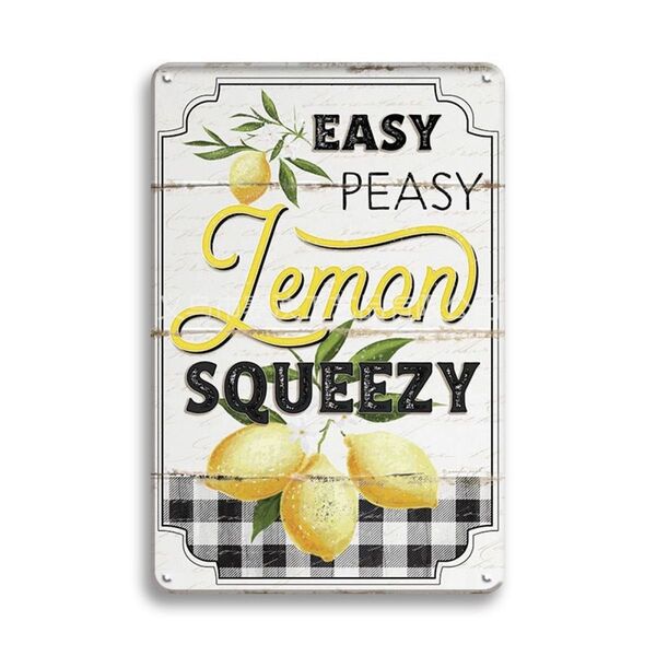 lemon ブリキ看板 プレート ガーデン アメリカン雑貨 レモン プレート 庭 レトロ ウォールデコ プレート インテリア 飾り