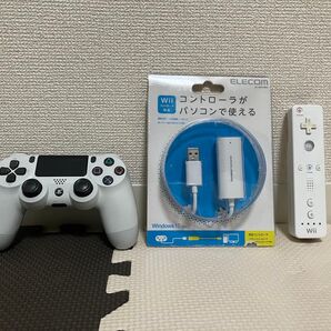 【3点セット】Wiiリモコン+PC変換器+PS4ジャンクコントローラー