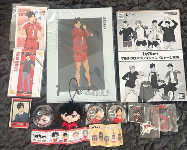 ハイキュー黒尾鉄朗思い出シャイニー缶バッジミニフォトホルダーヒナガラスデザインクロオネコまねきねこアニメイトポストカード
