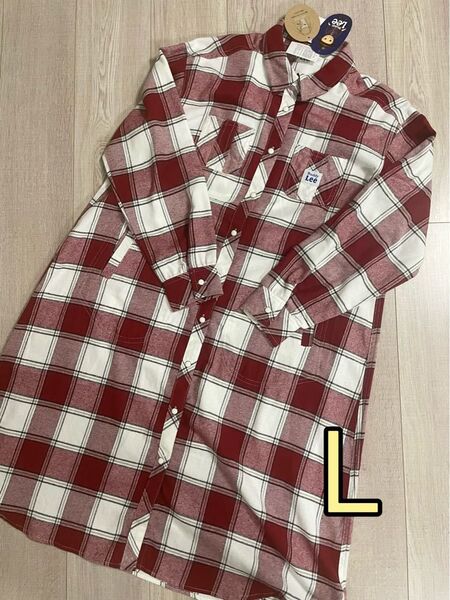 Buddy Lee マタニティワンピース 授乳口付き チェック シャツワンピ L