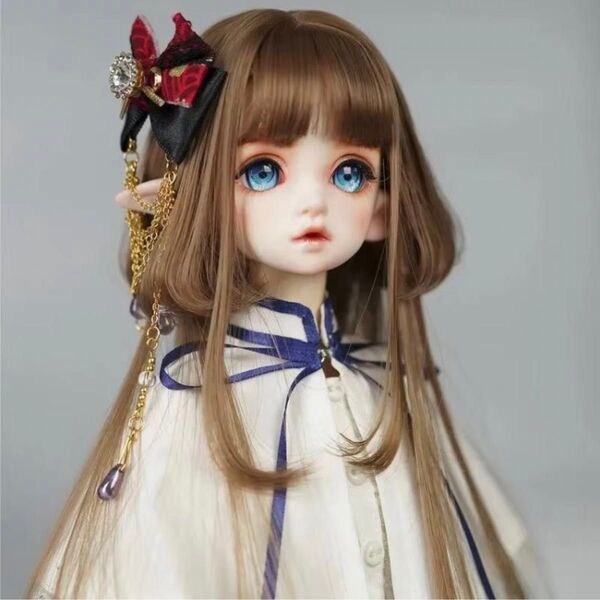 ドール ウィッグ 6〜7インチ ロング ブラウン