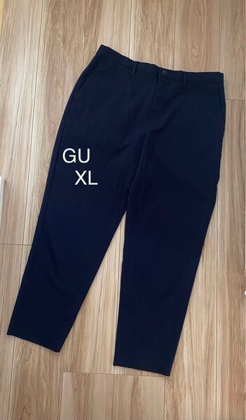 gu イージー アンクルパンツ スラックス ネイビー 紺 メンズ パンツ リラックスパンツ XL