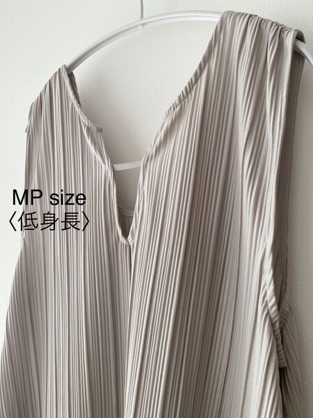 プリーツワンピース ワンピース ノースリーブ レイヤード MP S