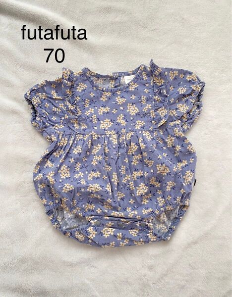 バースデイ フタフタ ロンパース 女の子 Tシャツ ベビー服 ブラウス 花柄 70