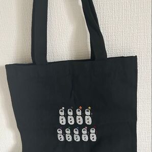 スノーマン 刺繍トートバッグ A4サイズ