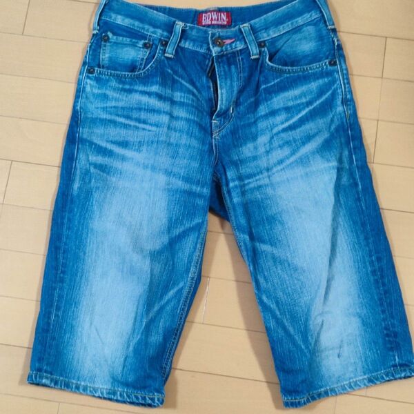 EDWIN デニムショートパンツ ワイドレッグ wide shorts 30インチ