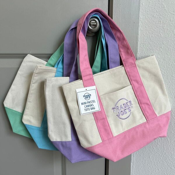☆ご希望の2枚セット☆Trader Joe's ミニパステルキャンバストートバッグ