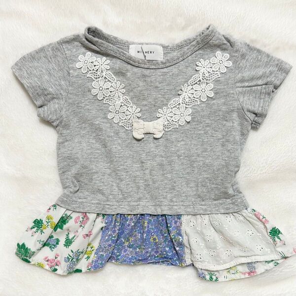 ウィルメリー トップス カットソー フリル 半袖 Tシャツ 半袖Tシャツ 子供 キッズ 女の子 100 夏