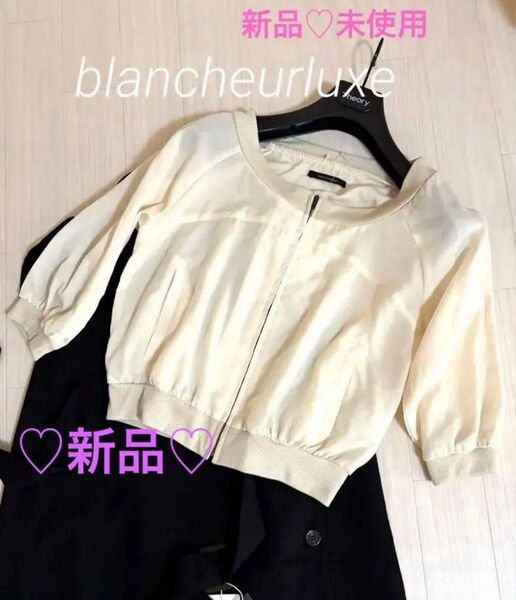 新品未使用★blancheurluxeブランシュール★便利薄手 トップス プロフィール 神戸岡本プロフィール ジャンバーシアー