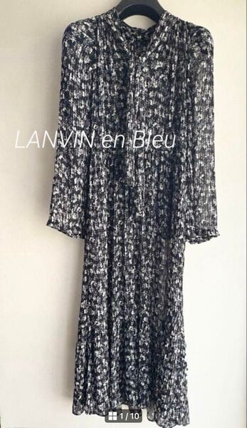 *LANVIN en Bleu* ランバンオンブルー *ワンピース*ロングワンピース*ブラック*シースルー*リゾート*切り替え