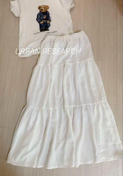 新品未使用*人気ホワイト!!URBAN RESEARCH スカート ロングスカート アーバンリサーチ 切り替えスカート