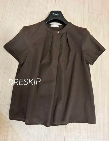 お値下げ!*ワールド*DRESKIP *ドレスキップ 半袖ブラウス M レディース ブラウス トップス ブラウン