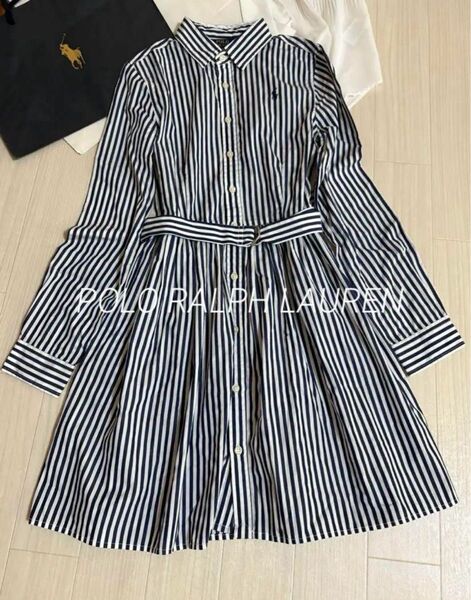 美品 *POLO RALPH LAUREN *ポロラルフローレンワンピース* ストライプ ラルフローレン シャツワンピース ポロ