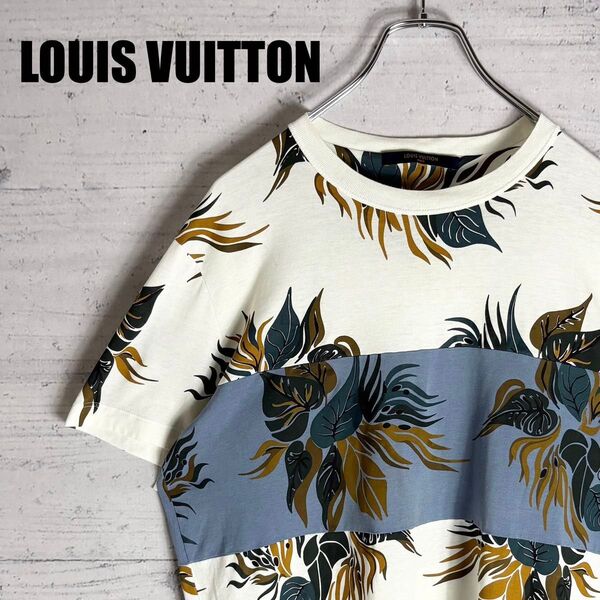 ルイヴィトン Tシャツ ボタニカル柄 総柄 M相当 LOUIS VUITTON カットソー