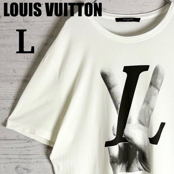 希少Lサイズ ルイヴィトン ピースアンドラブ Tシャツ LVロゴ PEACE AND LOVE LOUIS VUITTON
