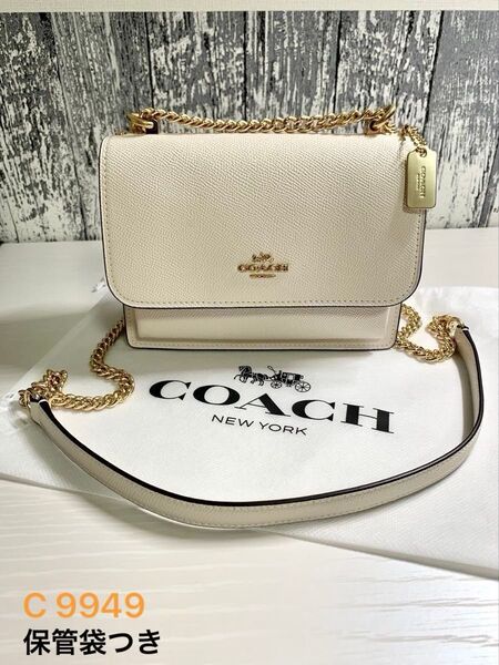 COACH コーチバッグ クロスグレインレザー 2way 斜め掛け ショルダーバッグ C9949 ☆美品☆