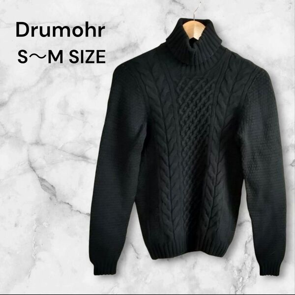 美品 Drumohr ブラック タートルネックニット セーター S M