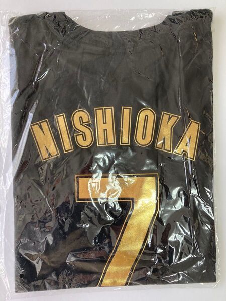 阪神タイガース 西岡選手 ゴールド 背番号 Tシャツ Lサイズ 半袖Tシャツ