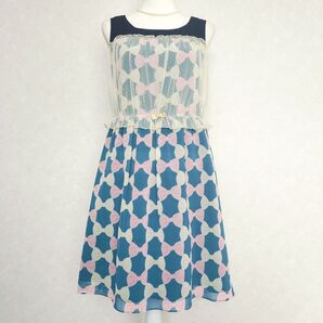美品 Emily Temple Cute リボン レースワンピース ノースリーブ