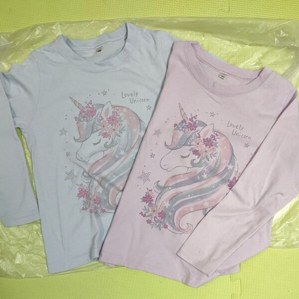 【中古】130サイズ長袖Tシャツ2枚セット