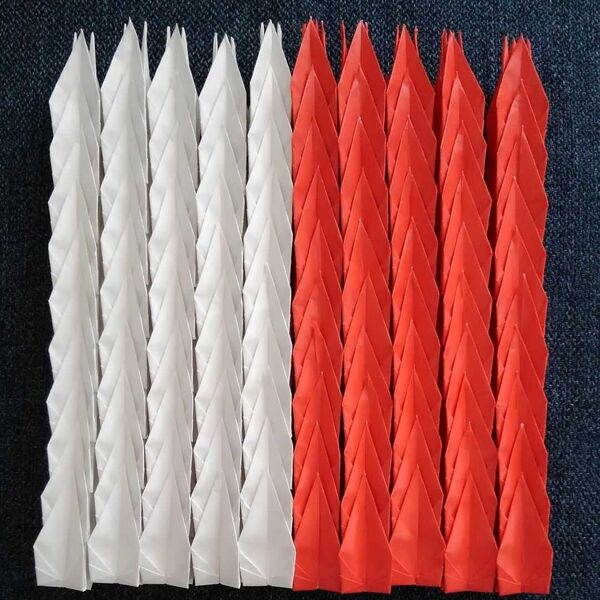 紅白折り鶴【100羽】千羽鶴 ハンドメイド