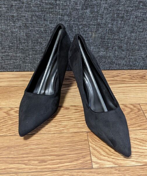 レデイース レースハイヒールパンプス 色ブラック サイズ23.5 新品 送料込み