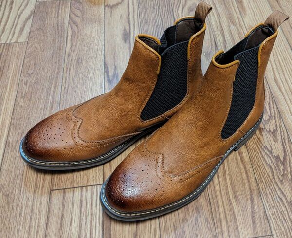 チェルシーブーツ メンズ 色、色ライトブラウン サイズ26.5センチ 新品 送料込み
