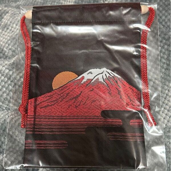 冨士山小御嶽神社 御朱印袋 新品未使用 赤富士 桜 富士山五合目